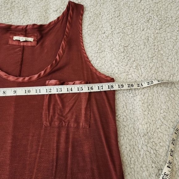 Pure + Good Anthropologie sleeveless top hi-low red rust Size Small - Picture 9 of 9